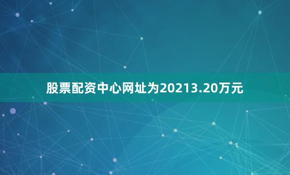 股票配资中心网址为20213.20万元